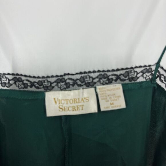 VTG Victorias Secret Gold Label Teddy Lingerie Size Medium Green Snap Crotch - Picture 4 of 10
